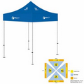 5' x 5' Blue Rigid Pop-Up Tent Kit, Full-Color, Dynamic Adhesion (7 Locations)